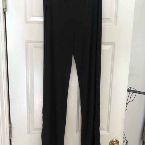 Max Studio size Med-LG black set long sleeve top pull on shirred leg pant - Picture 2 of 15